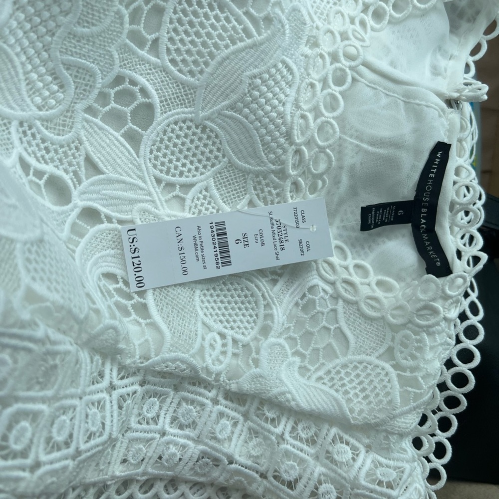 White House Black market Ruffle & Lace Sleeveless Top 6 - Picture 5 of 11